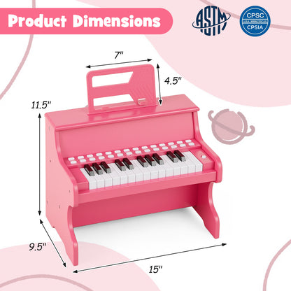 25 Keys Kids Piano Keyboard with Adjustable Speed and Teaching Mode, Pink Pianos & Keyboards at Gallery Canada