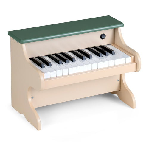 25 Keys Kids Piano Keyboard Wooden Digital Piano Toy with Removable Music Stand, Green