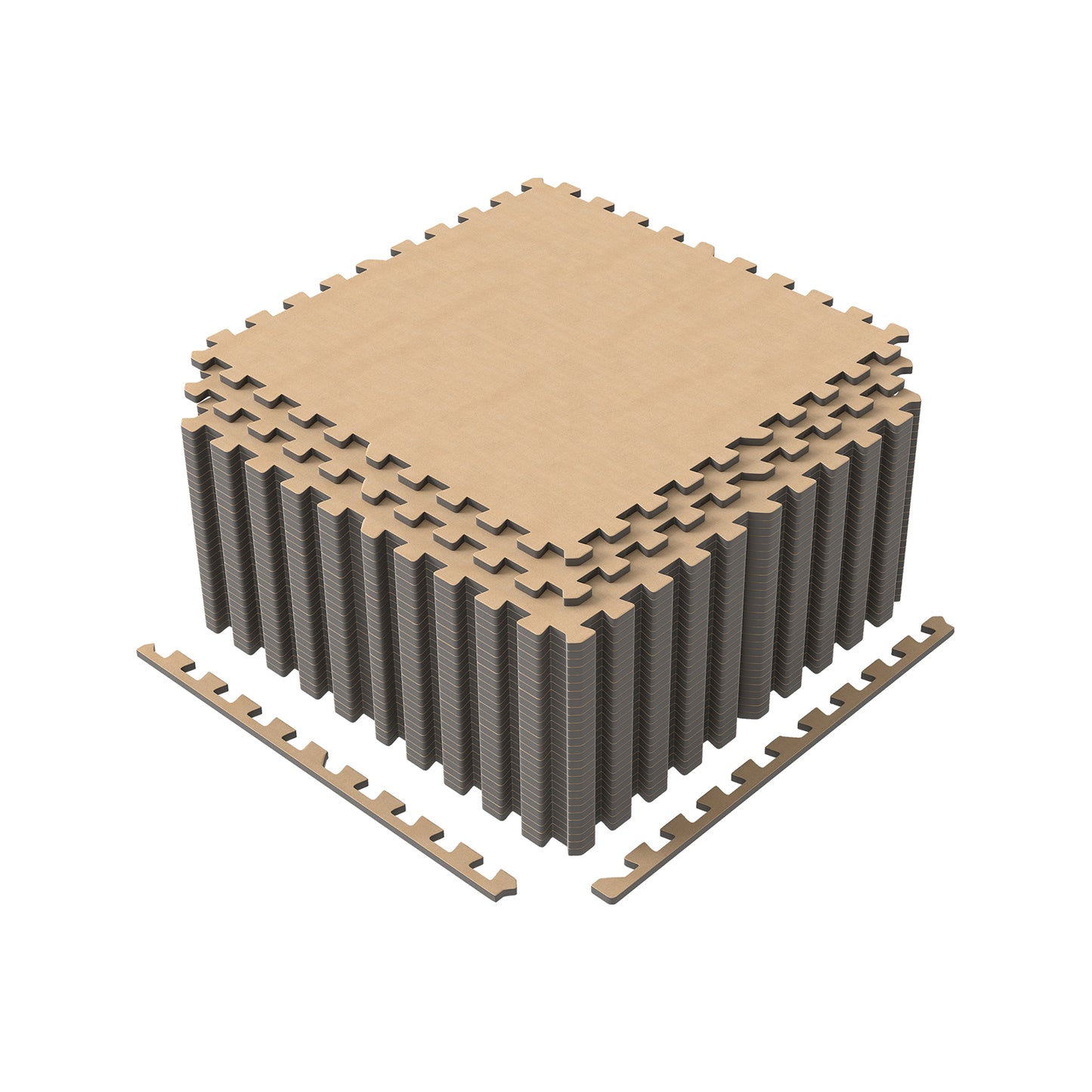 25 Pack 100 Sq.Ft. Interlocking Foam Floor Tiles, Beige Decorative Fencing & Flooring Beige at Gallery Canada