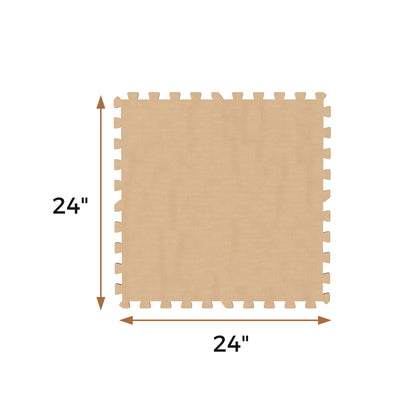 25 Pack-100 Sq.Ft. Foam Floor Tiles Interlocking Carpet Tiles with Edge Borders, Beige Decorative Fencing & Flooring at Gallery Canada