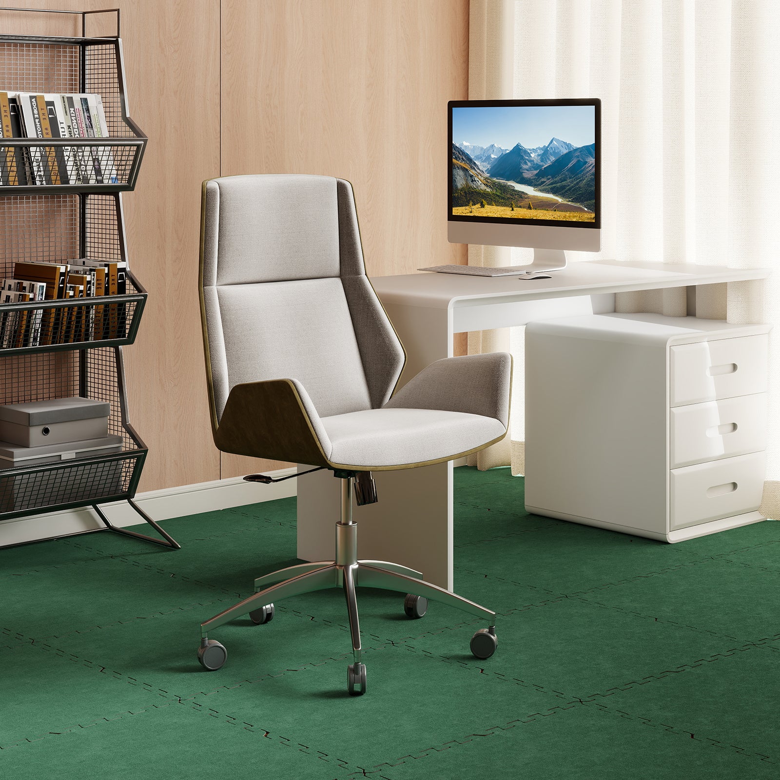 25 Pack-100 Sq.Ft. Foam Floor Tiles Interlocking Carpet Tiles with Edge Borders, Green Decorative Fencing & Flooring at Gallery Canada