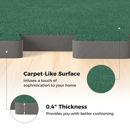 25 Pack-100 Sq.Ft. Foam Floor Tiles Interlocking Carpet Tiles with Edge Borders, Green Decorative Fencing & Flooring at Gallery Canada