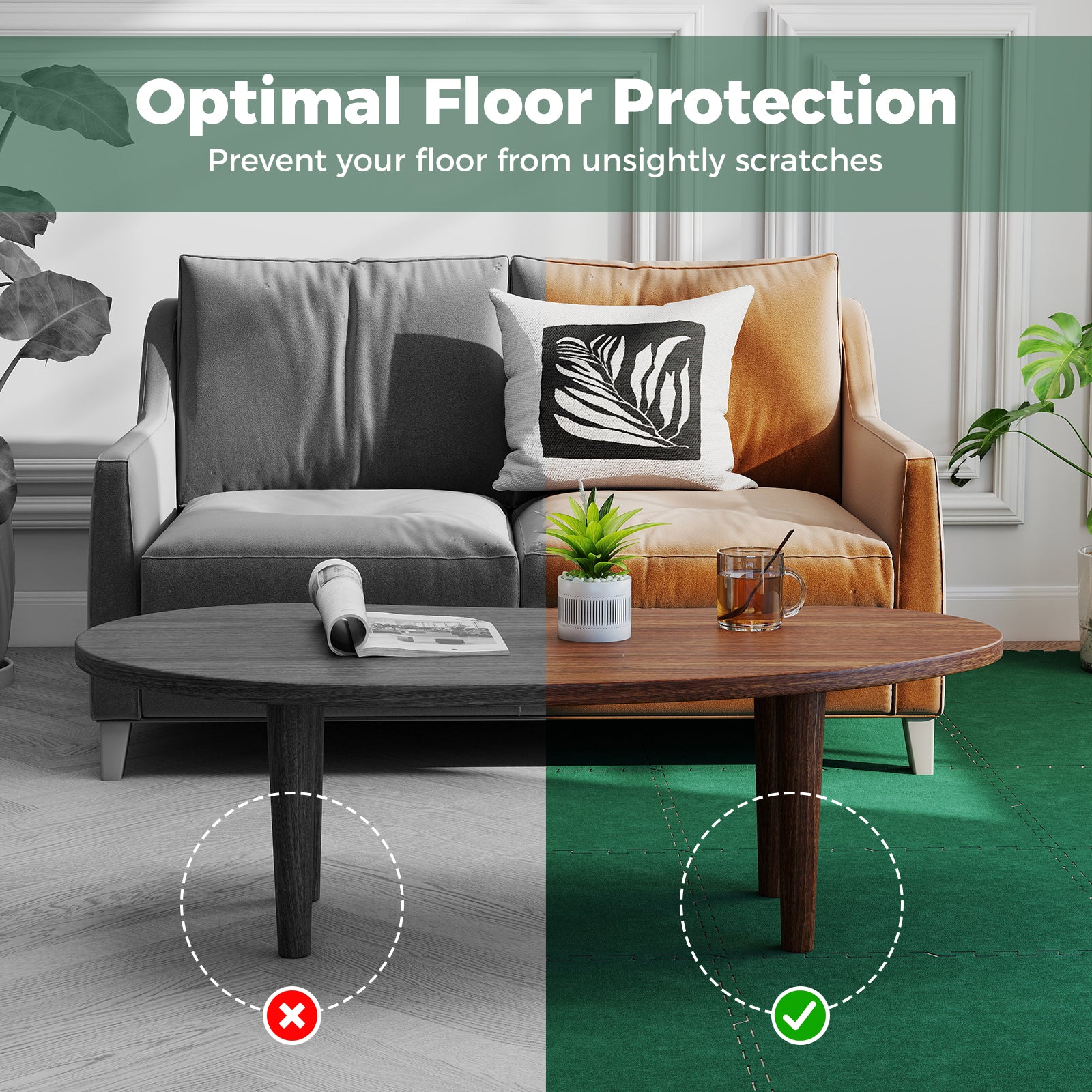 25 Pack 100 Sq.Ft. Foam Floor Tiles, Interlocking Carpet Tiles, Green Decorative Fencing & Flooring at Gallery Canada