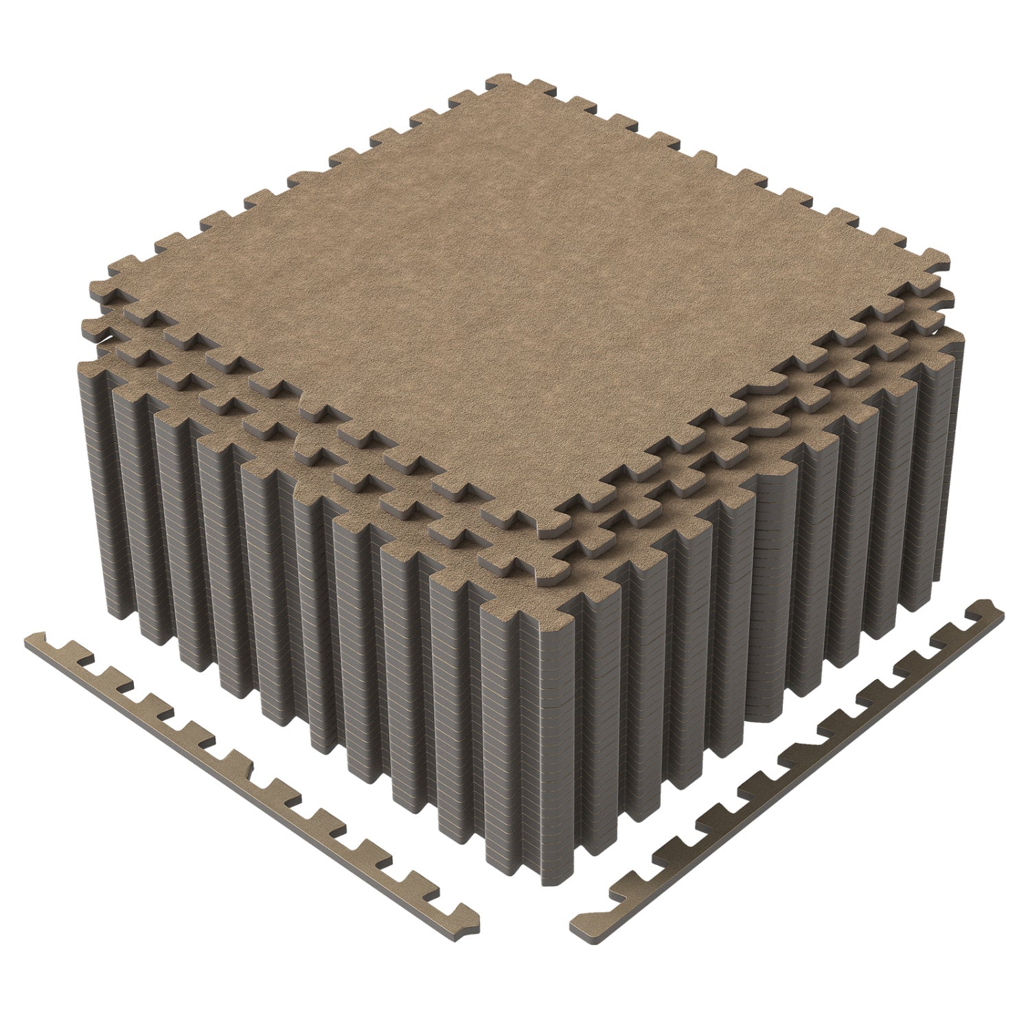 25 Pack 100 Sq.Ft. Interlocking Foam Floor Tiles, Beige Decorative Fencing & Flooring at Gallery Canada