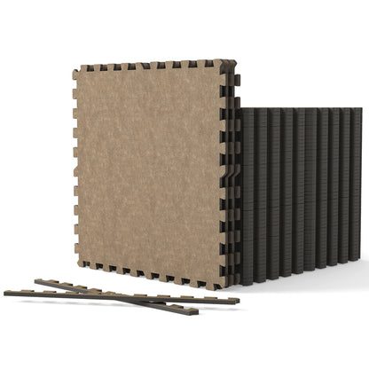 25 Pack 100 Sq.Ft. Interlocking Foam Floor Tiles, Beige Decorative Fencing & Flooring at Gallery Canada