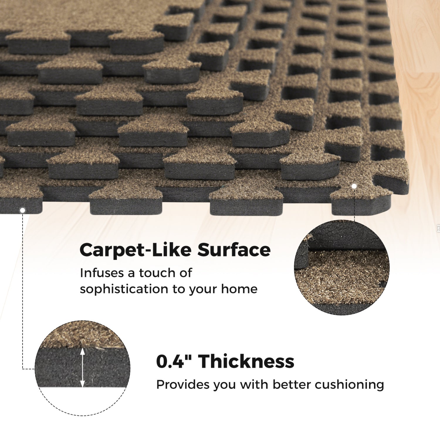25 Pack 100 Sq.Ft. Interlocking Foam Floor Tiles, Beige Decorative Fencing & Flooring at Gallery Canada