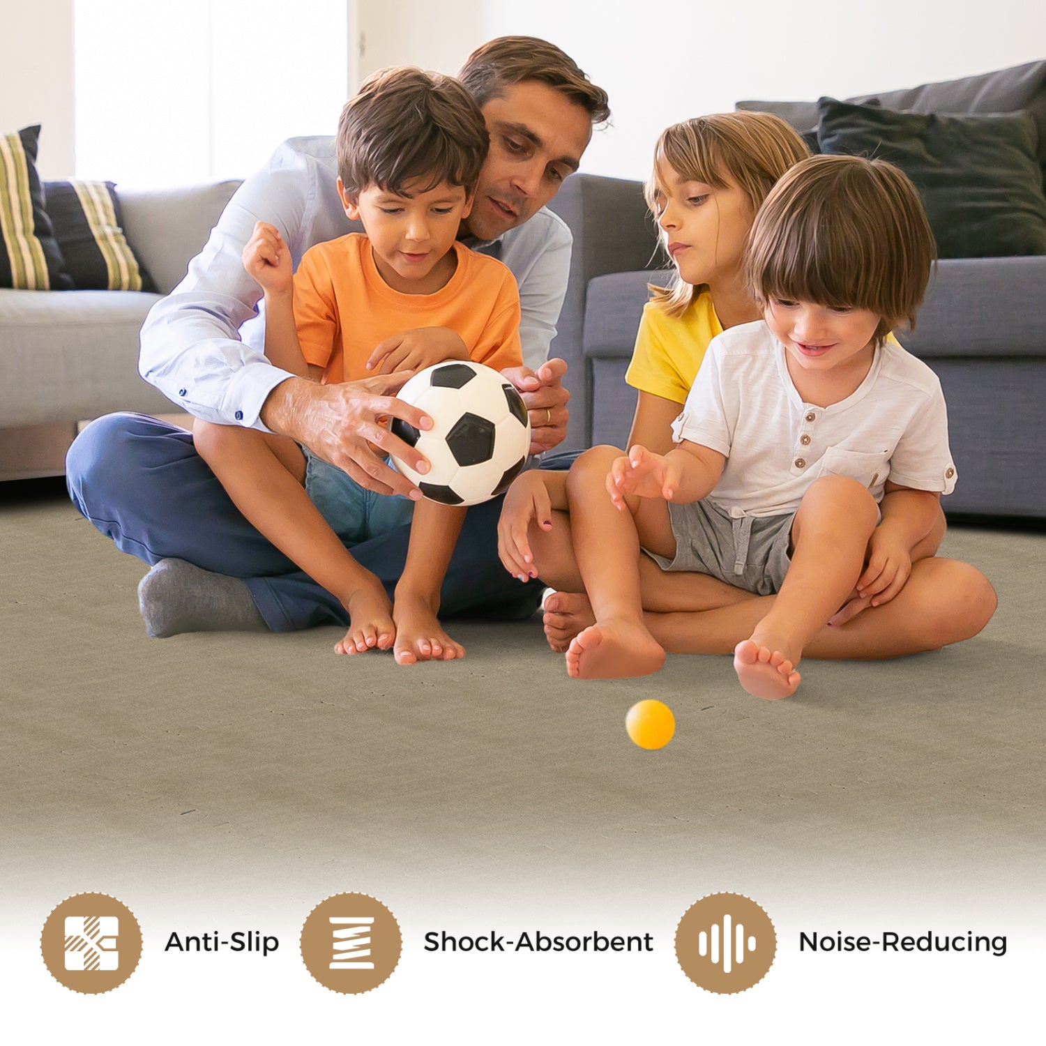 25 Pack 100 Sq.Ft. Interlocking Foam Floor Tiles, Beige Decorative Fencing & Flooring at Gallery Canada