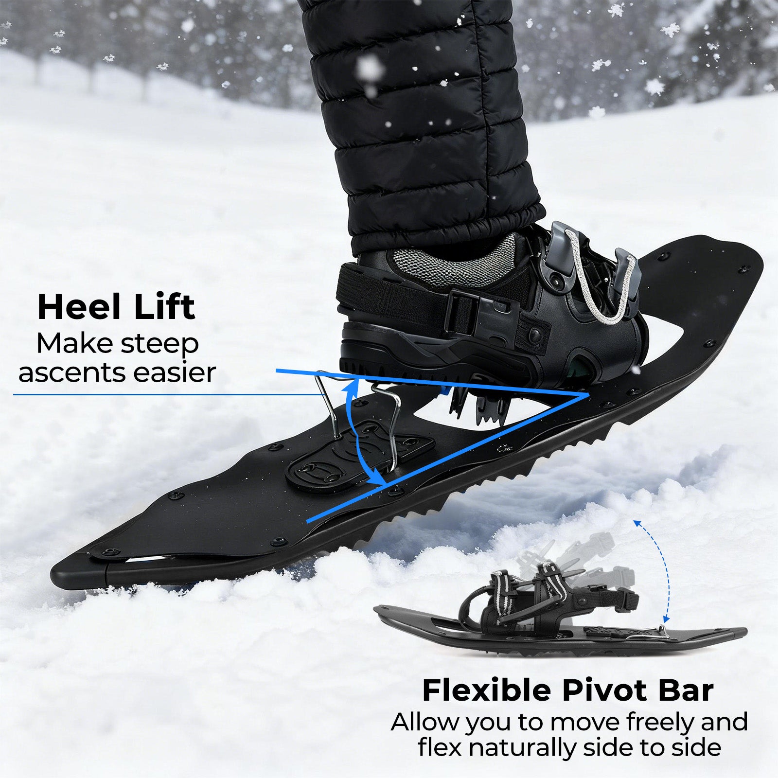 25” Snowshoes with Trekking Poles, Black Winter Sports & Activities at Gallery Canada