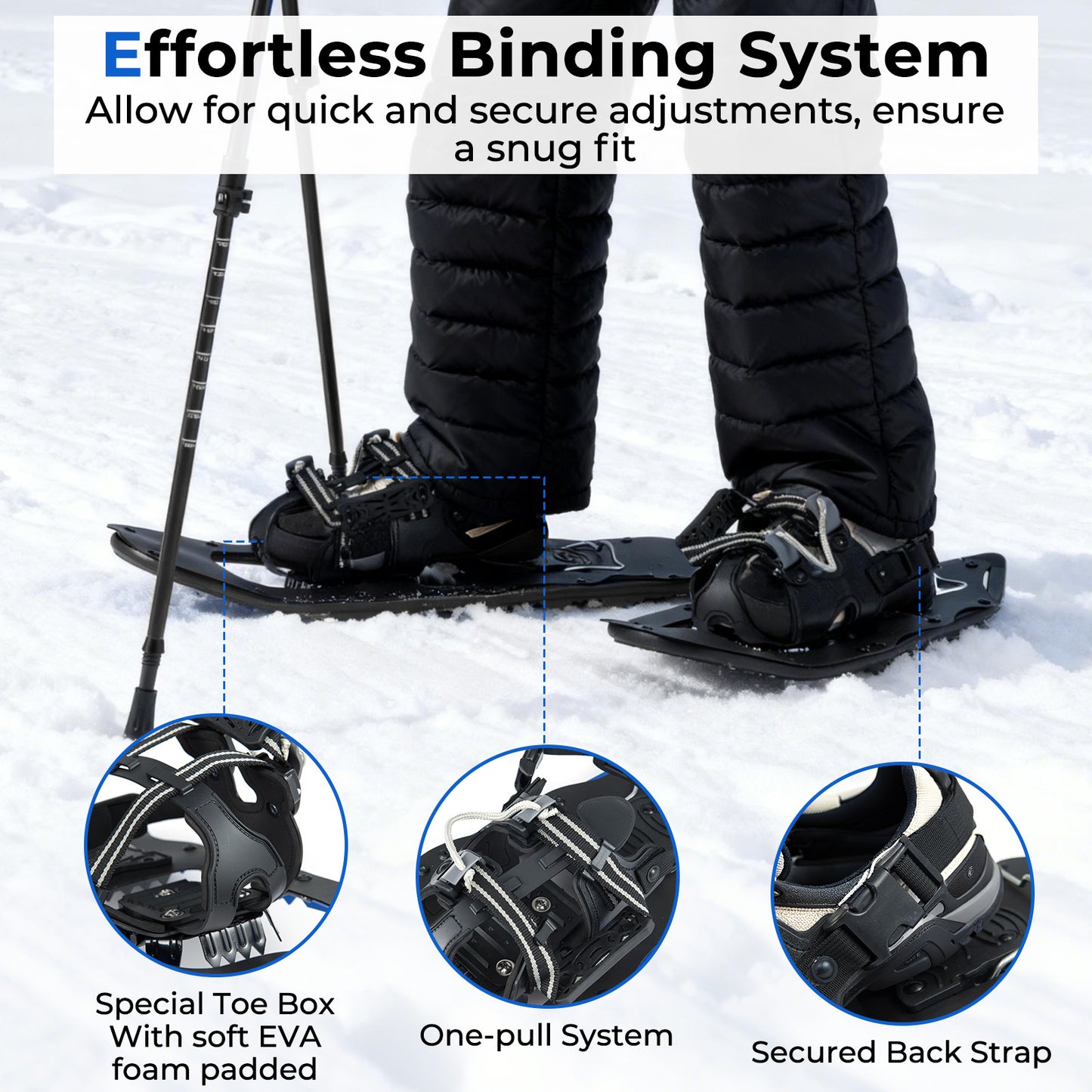 25” Snowshoes with Trekking Poles, Black Winter Sports & Activities at Gallery Canada
