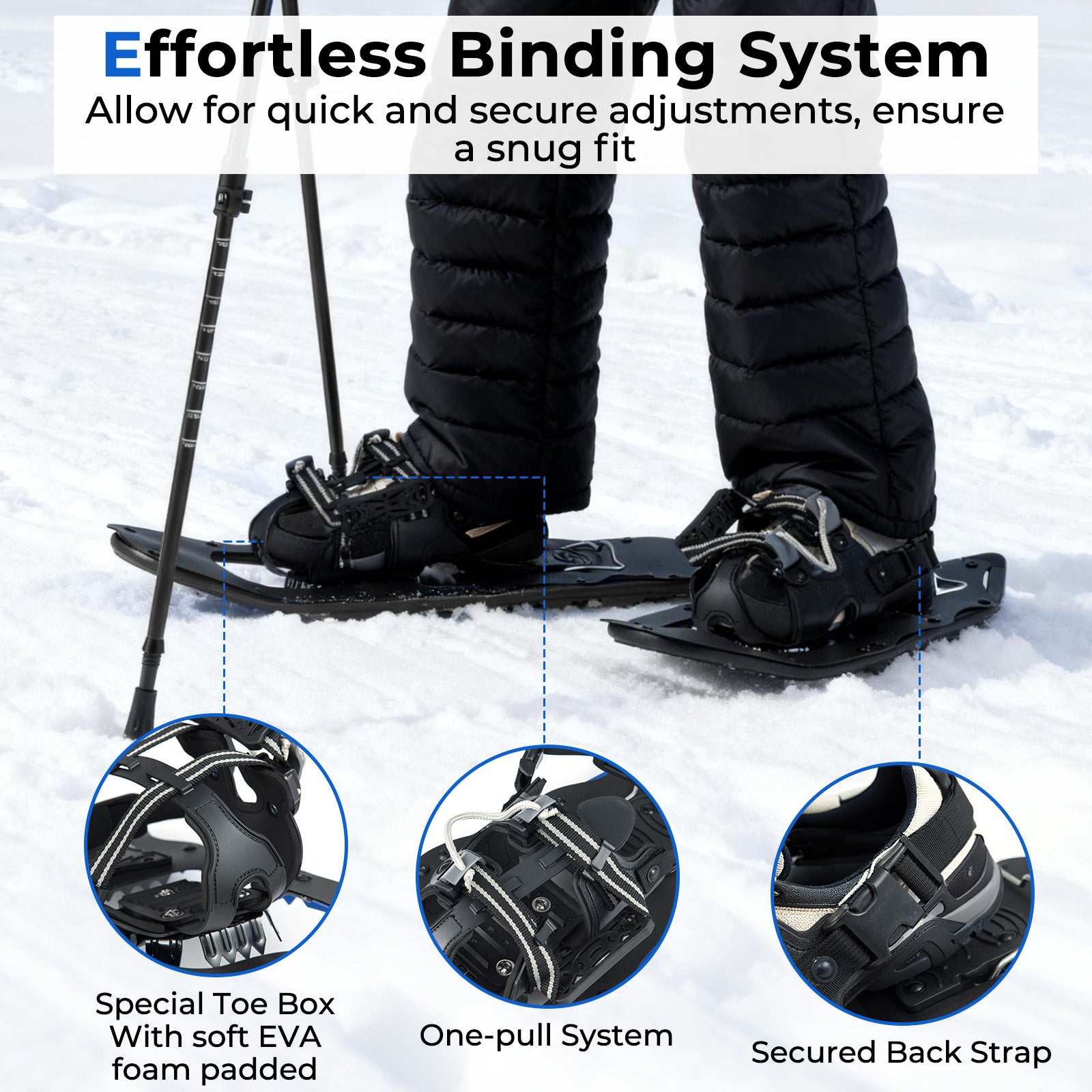 25” Snowshoes with Trekking Poles, Black Winter Sports & Activities at Gallery Canada