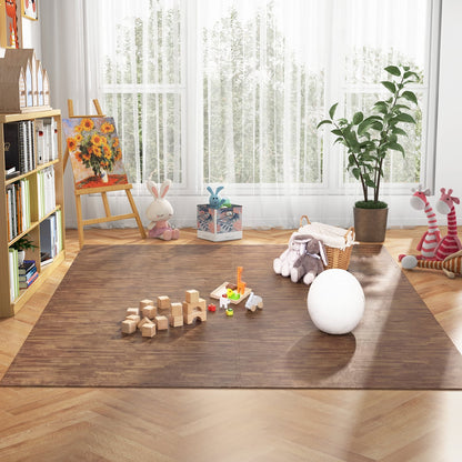 25 Tiles Wood Grain Foam Floor Mats, Brown Decorative Fencing & Flooring at Gallery Canada