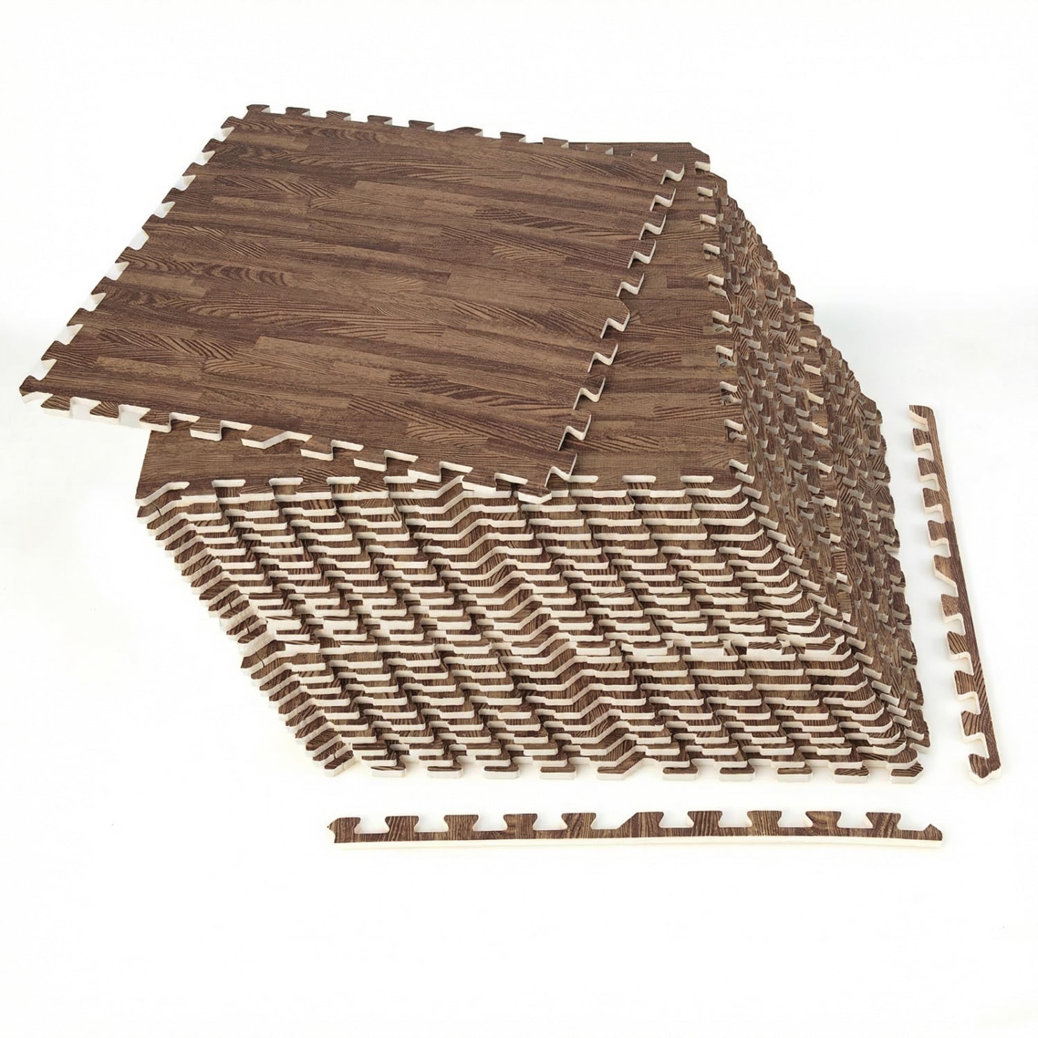 25 Tiles Wood Grain Foam Floor Mats, Brown Decorative Fencing & Flooring at Gallery Canada