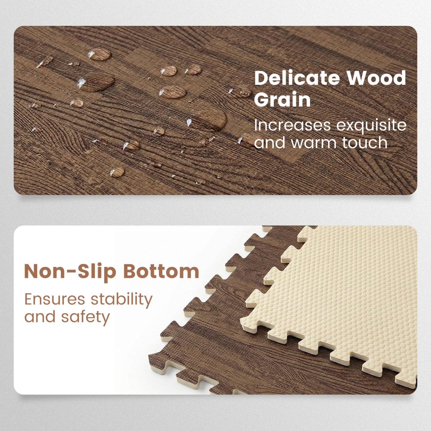 25 Tiles Wood Grain Foam Floor Mats, Brown Decorative Fencing & Flooring at Gallery Canada