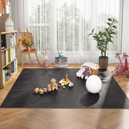 25 Tiles Wood Grain Foam Floor Mats, Black Decorative Fencing & Flooring at Gallery Canada