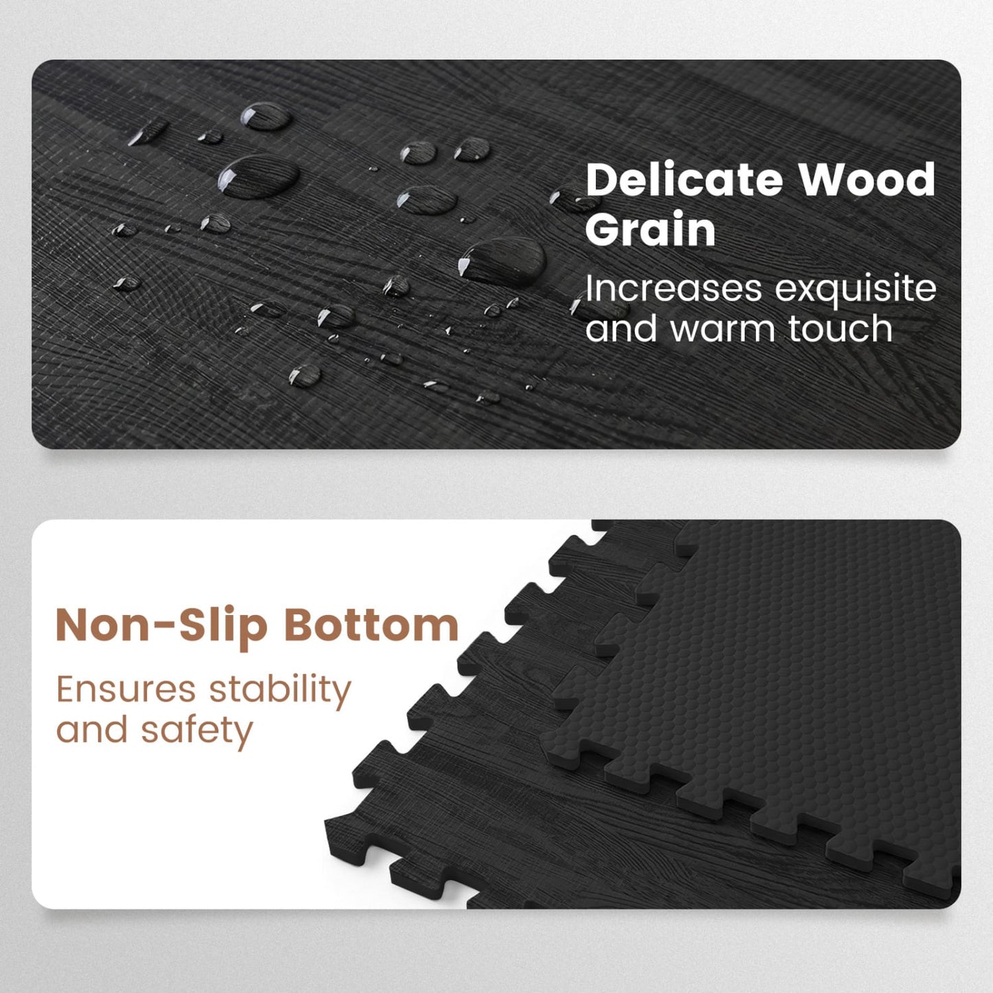 25 Tiles Wood Grain Foam Floor Mats, Black Decorative Fencing & Flooring at Gallery Canada