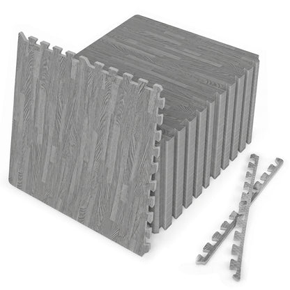 25 Tiles Wood Grain Foam Floor Mats, Gray Decorative Fencing & Flooring at Gallery Canada