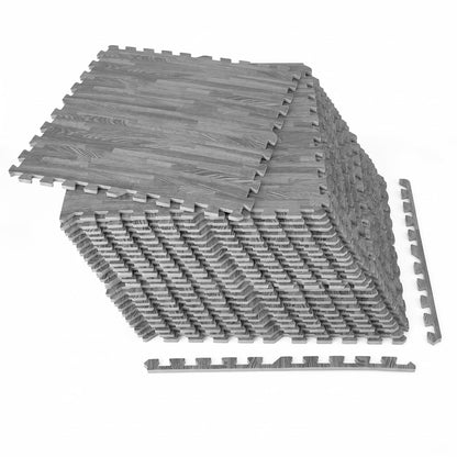 25 Tiles Wood Grain Foam Floor Mats, Gray Decorative Fencing & Flooring at Gallery Canada