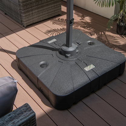 260 Lbs Offset Patio Umbrella Base With Wheels, Sand Water Filled, Black Outdoor Umbrella Bases at Gallery Canada