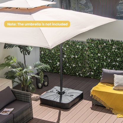 260 Lbs Offset Patio Umbrella Base With Wheels, Sand Water Filled, Black Outdoor Umbrella Bases at Gallery Canada