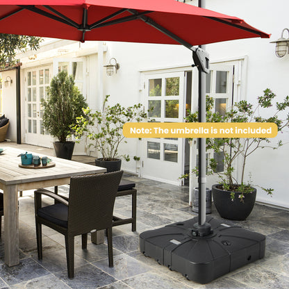 260 Lbs Offset Patio Umbrella Base With Wheels, Sand Water Filled, Black Outdoor Umbrella Bases at Gallery Canada