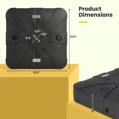 260 Lbs Offset Patio Umbrella Base With Wheels, Sand Water Filled, Black Outdoor Umbrella Bases at Gallery Canada