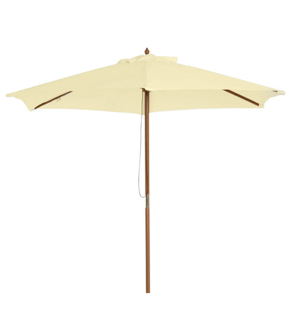 8FT Wood Market Umbrella, Round Garden Parasol, Bamboo Ribs, Cream White Sun Umbrellas Cream White, Teak at Gallery Canada