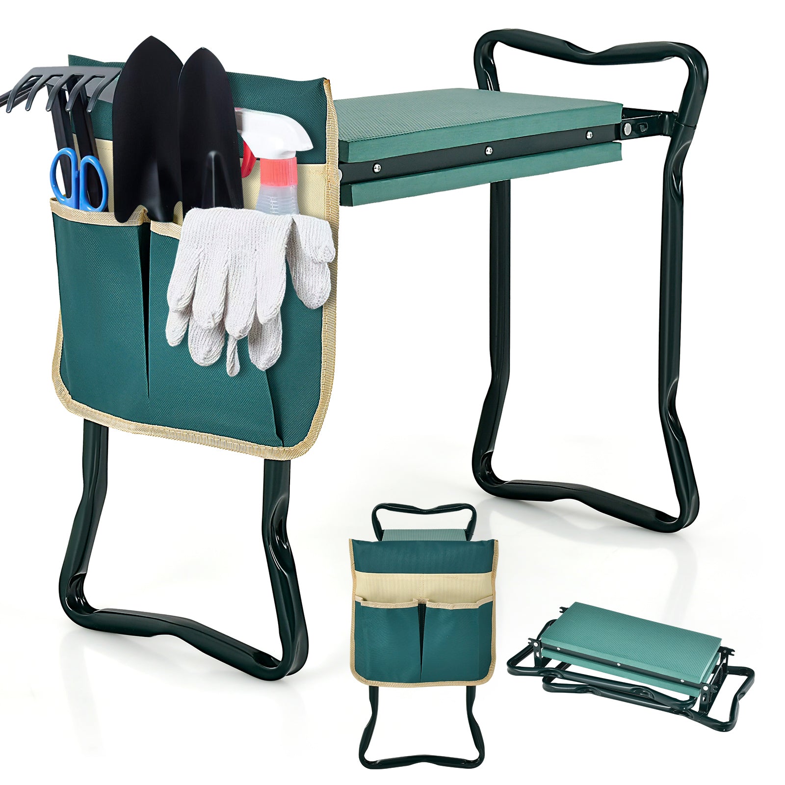 Folding Sturdy Garden Kneeler Pad and Cushion Seat, Green Garden Tools at Gallery Canada