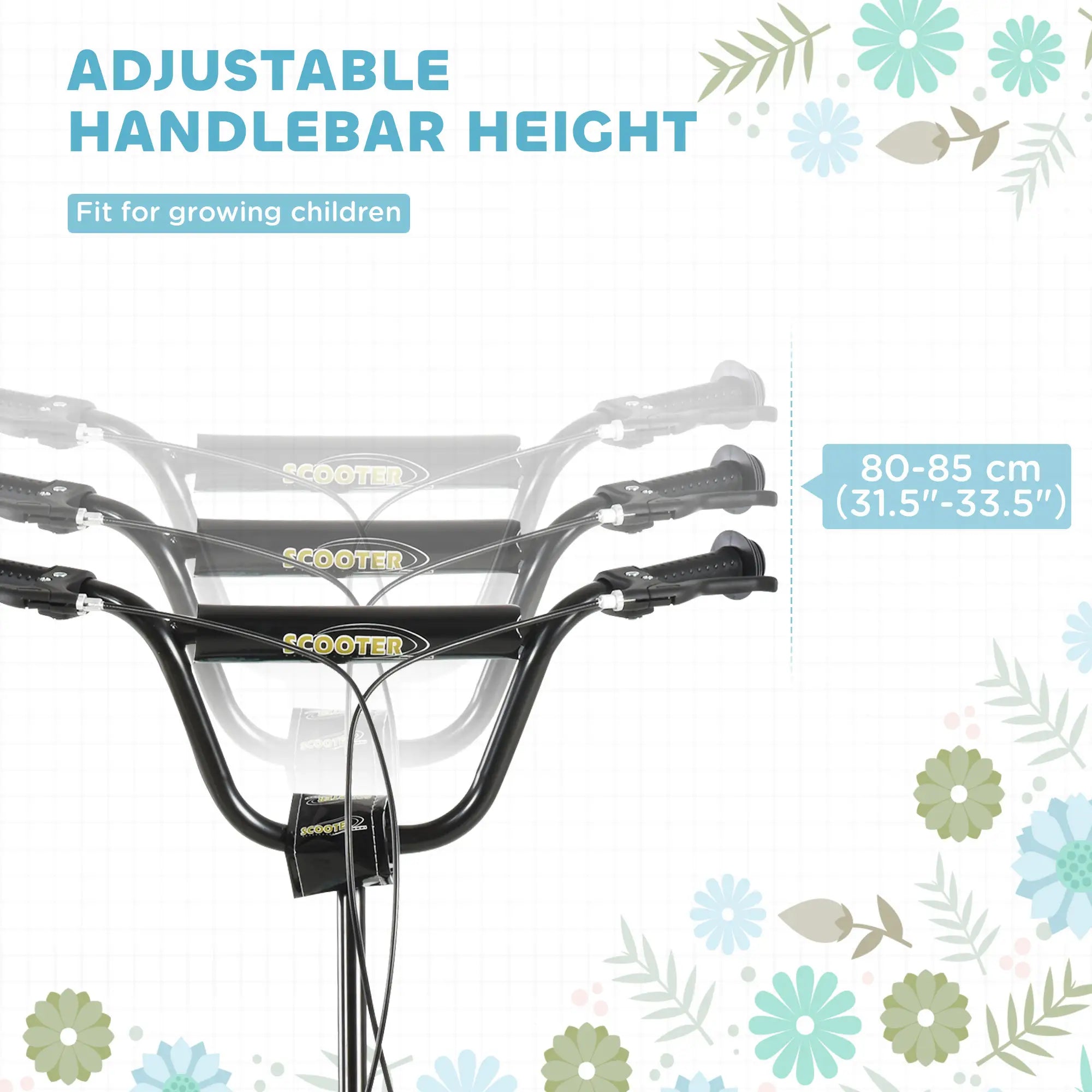 Dual Brakes Kick Scooter, 12-Inch Inflatable Wheel, Age 5+, Blue Scooters at Gallery Canada