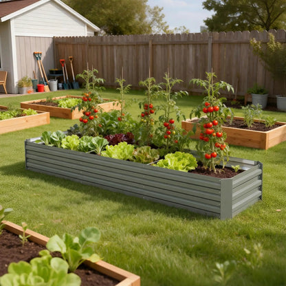 Lit surélevé galvanisé 8'x2'x1', grande jardinière surélevée, galvanisé