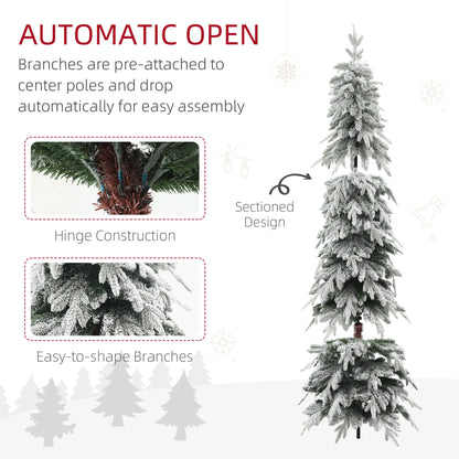 7ft Flocked Artificial Christmas Tree, 800 Tips, Auto Open, Steel Base, Green Flocked Christmas Trees at Gallery Canada