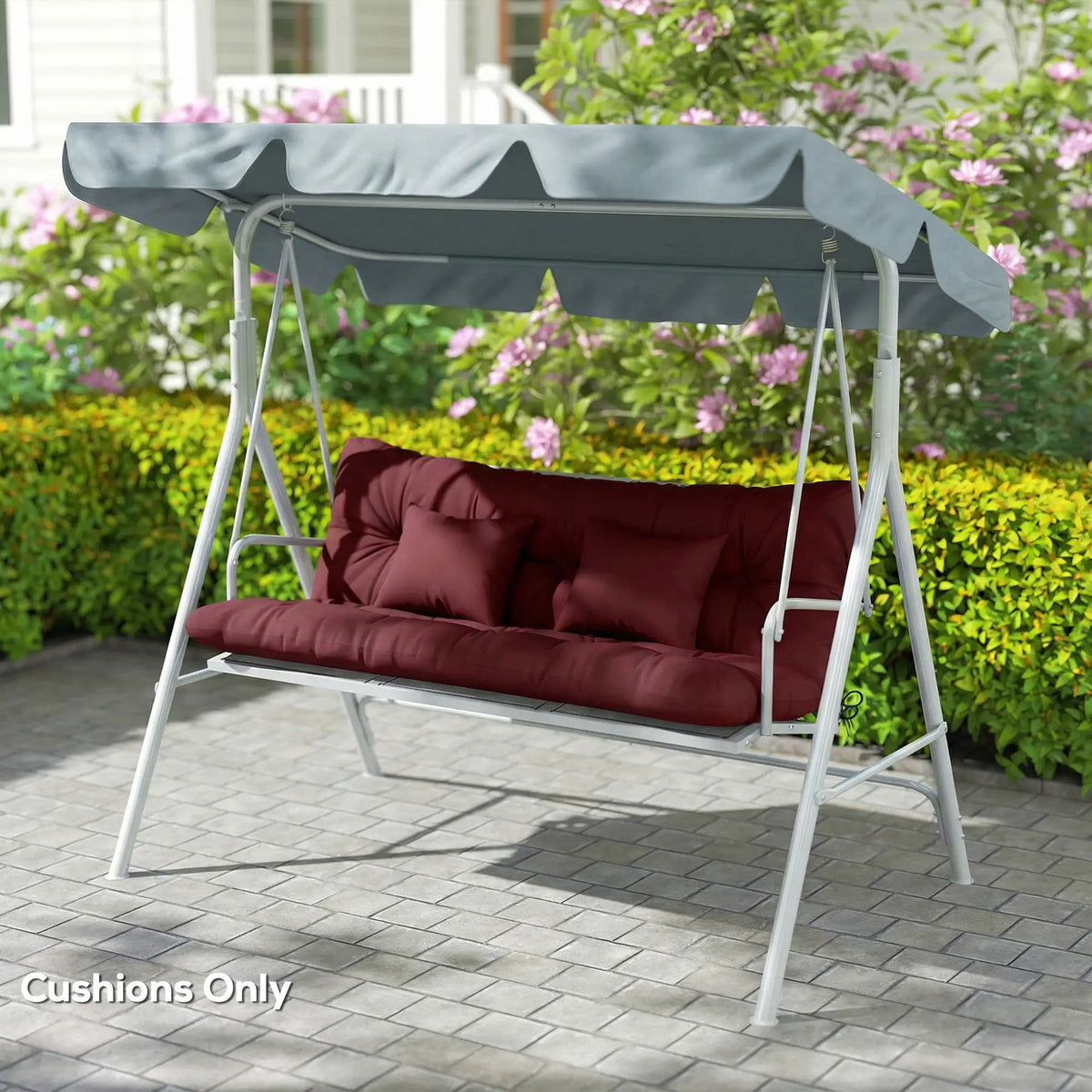 4-Piece Patio Chair Cushion Set, With Ties, Wine Red Patio Chair Cushions at Gallery Canada