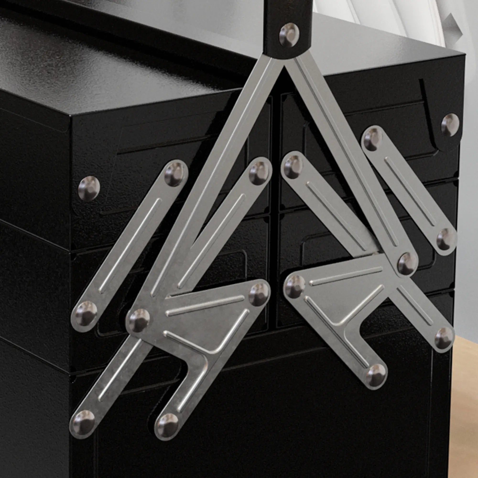 18 Inches Metal Tool Box, 5-Tray Cantilever Steel Chest, Black Tool Organizers at Gallery Canada