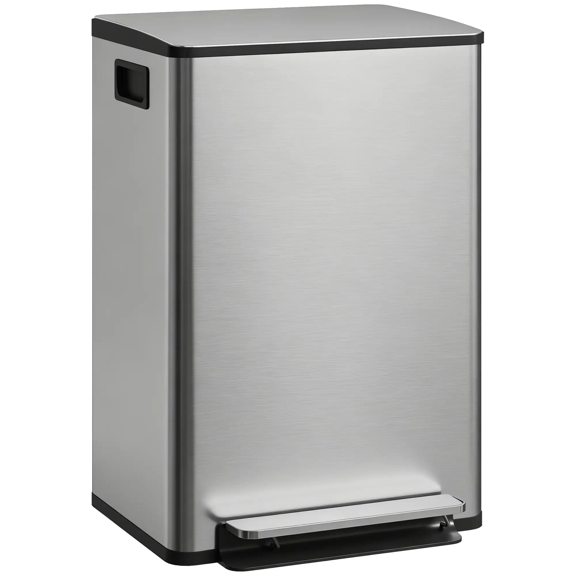Trash Can with Soft-Close Lid, Garbage Can with Removable Inner Bucket for Kitchen 13.2gal, Silver Household Supplies at Gallery Canada