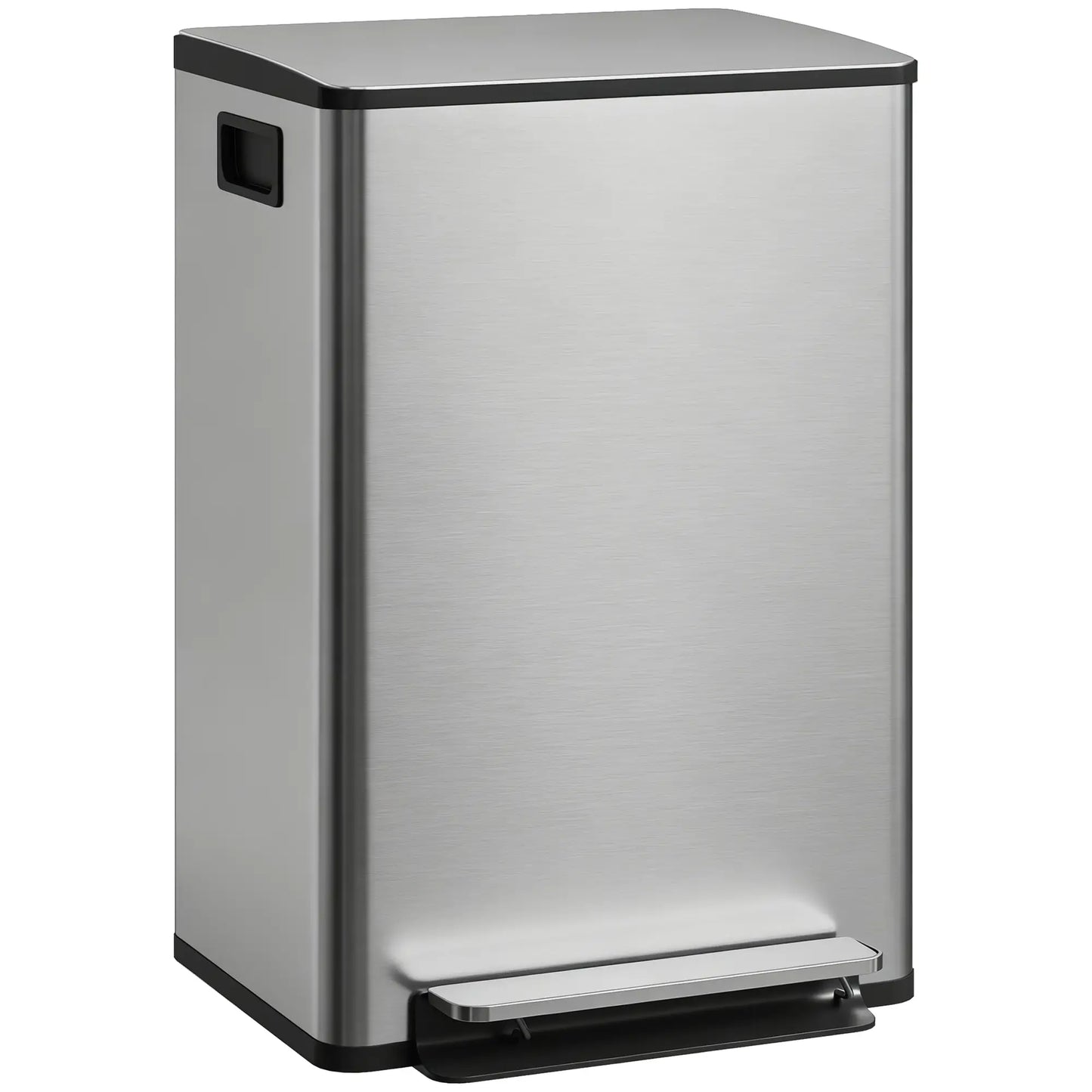 Trash Can with Soft-Close Lid, Garbage Can with Removable Inner Bucket for Kitchen 13.2gal, Silver Household Supplies at Gallery Canada