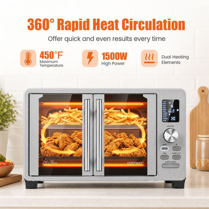 26.4 Quart French Door Convection Toaster Oven, 11 Presets, 1500W