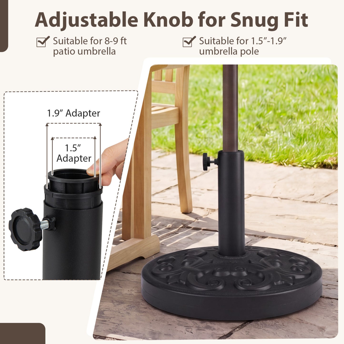 Heavy-Duty Round Umbrella Stand, 26.5 LBS Outdoor Umbrella Bases at Gallery Canada