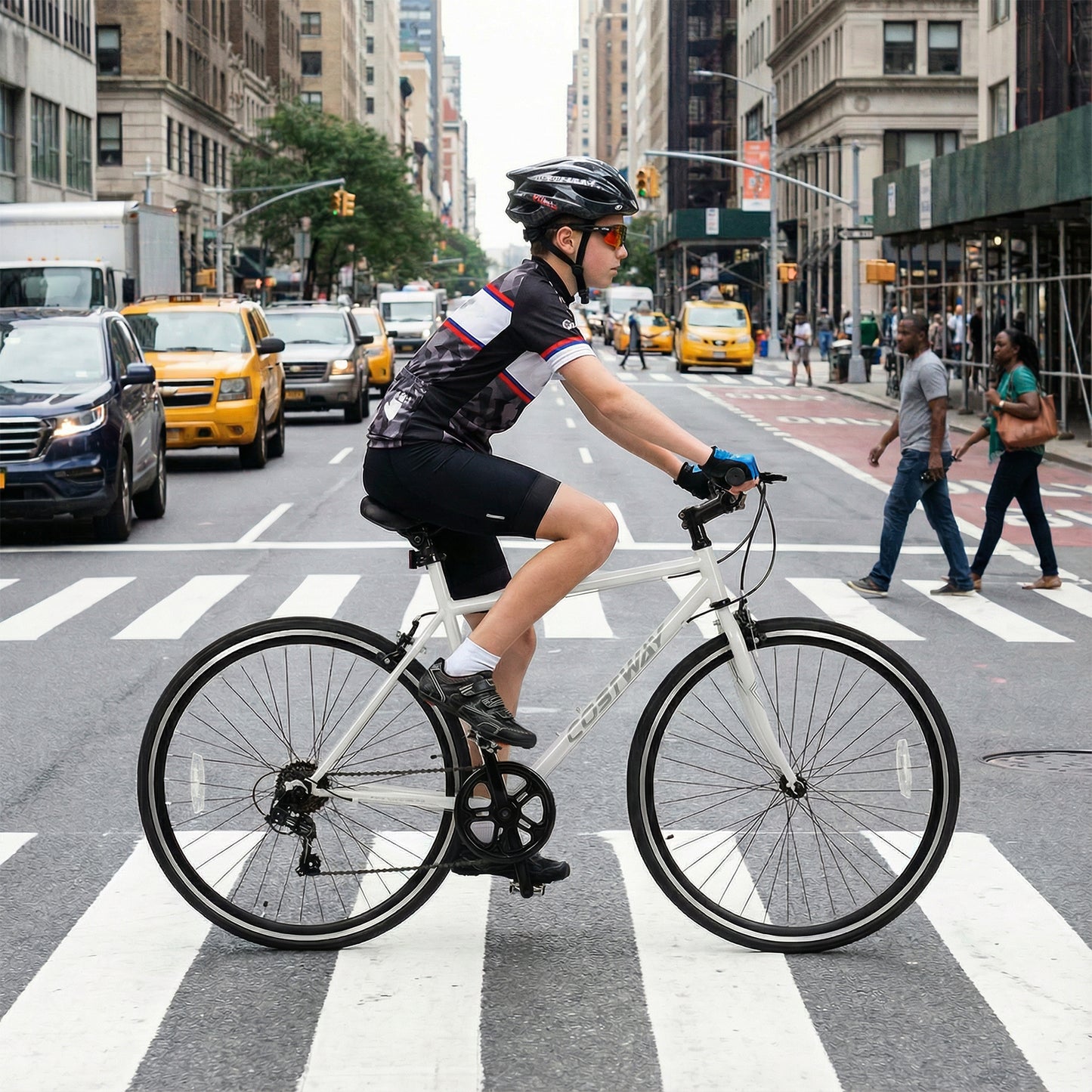 26 Inch Mountain Bike Adjustable with 6-Speed and All-terrain Rubber Wheels, Gray Kids Bike at Gallery Canada