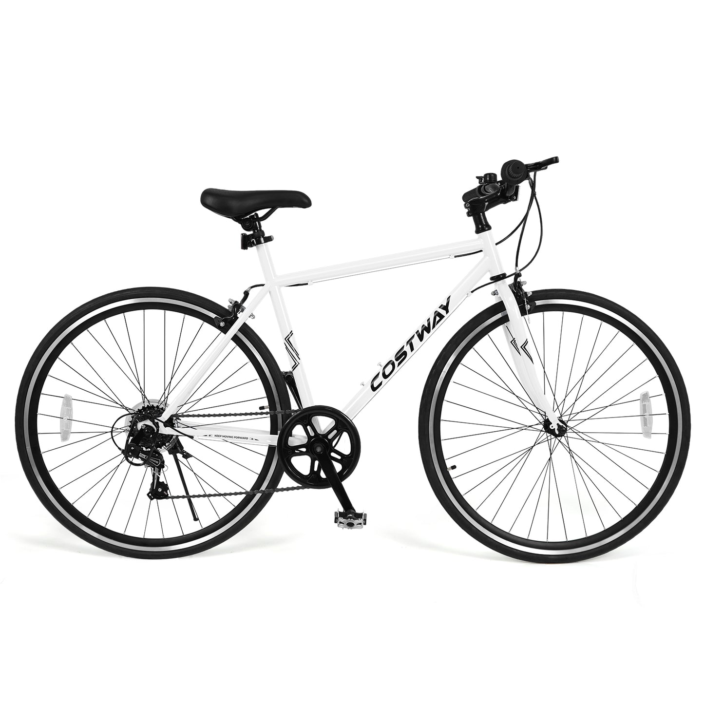 26 Inch Mountain Bike Adjustable with 6-Speed and All-terrain Rubber Wheels, White Kids Bike at Gallery Canada