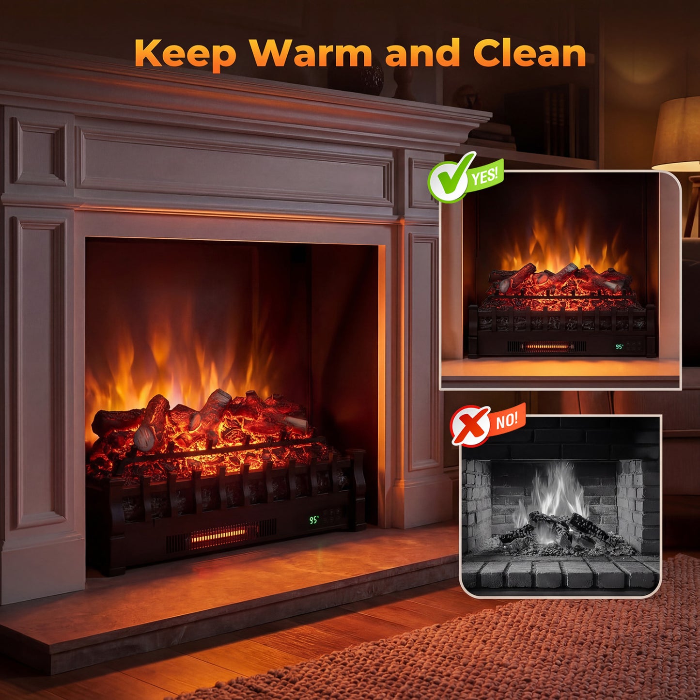 26 Inch WiFi Infrared Electric Fireplace Insert Fireplaces at Gallery Canada