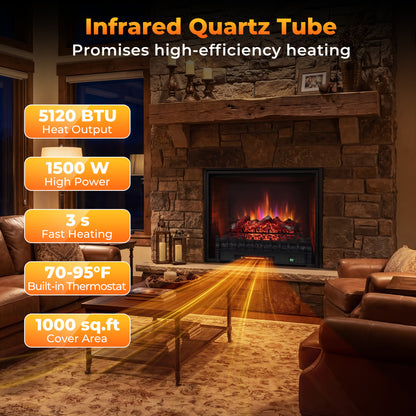 26 Inch WiFi Infrared Electric Fireplace Insert Fireplaces at Gallery Canada