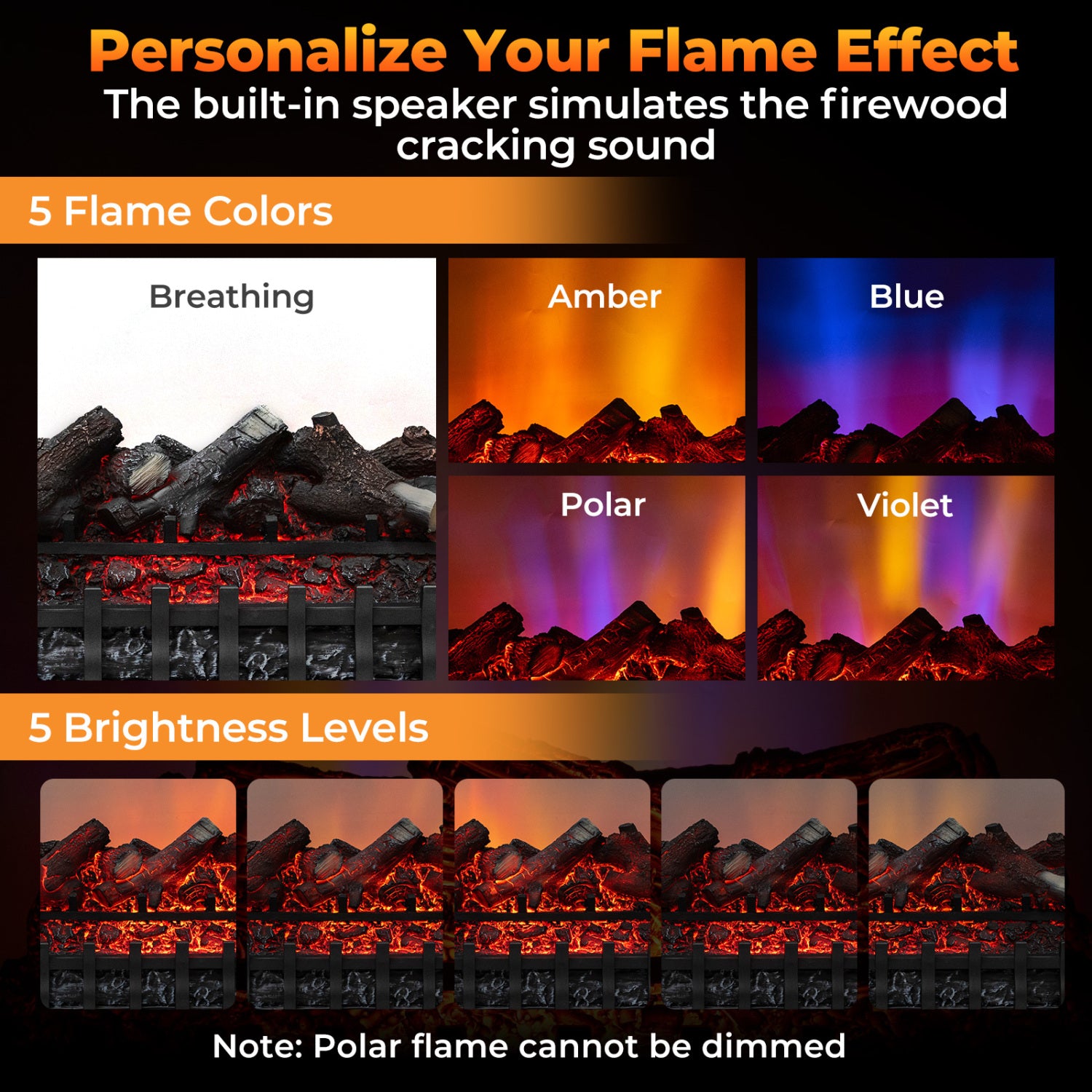 26 Inch WiFi Infrared Electric Fireplace Insert Fireplaces at Gallery Canada