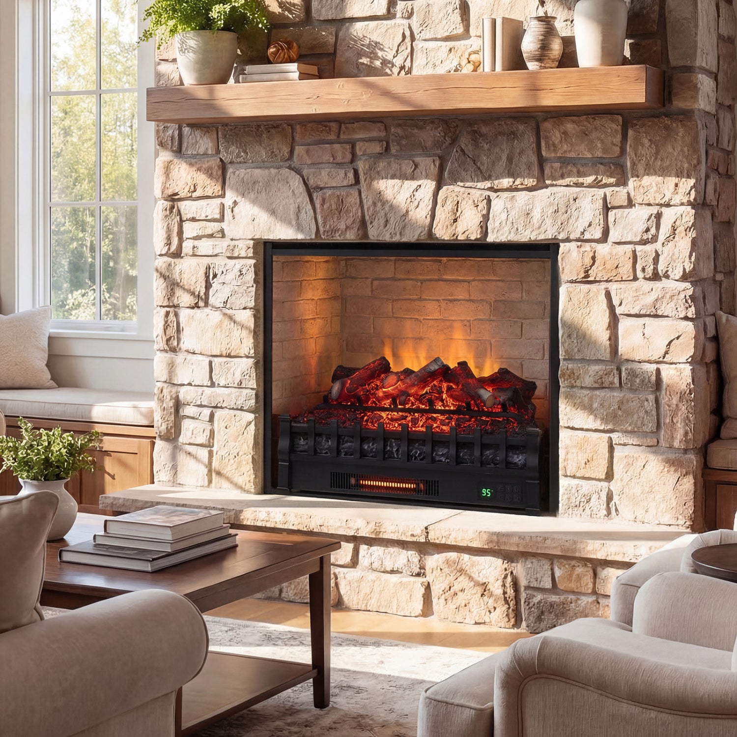 26 Inch WiFi Infrared Electric Fireplace Insert Fireplaces at Gallery Canada