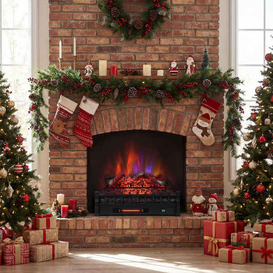 26 Inch WiFi Infrared Electric Fireplace Insert Fireplaces Black at Gallery Canada