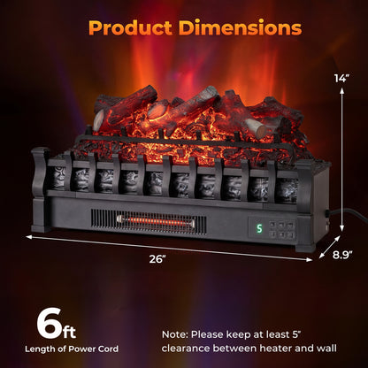 26 Inch WiFi Infrared Electric Fireplace Insert Fireplaces at Gallery Canada