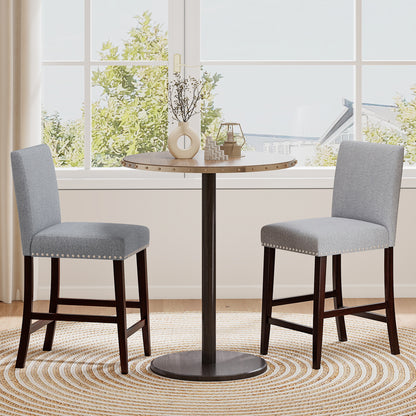 26 inch Counter Height Chairs Set of 2 with Padded Seat and Backrest, Gray Dining Chairs at Gallery Canada