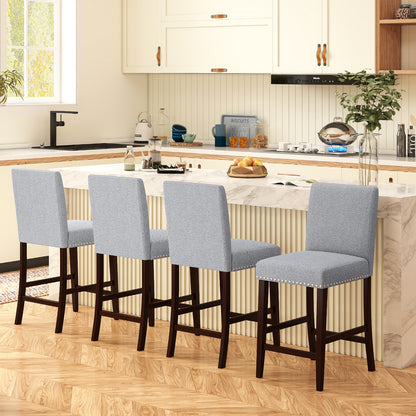 26 inch Counter Height Chairs Set of 2 with Padded Seat and Backrest, Gray Dining Chairs at Gallery Canada