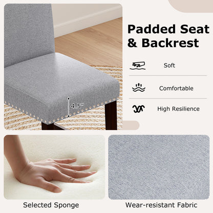 26 inch Counter Height Chairs Set of 2 with Padded Seat and Backrest, Gray Dining Chairs at Gallery Canada