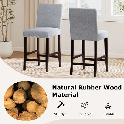 26 inch Counter Height Chairs Set of 2 with Padded Seat and Backrest, Gray Dining Chairs at Gallery Canada