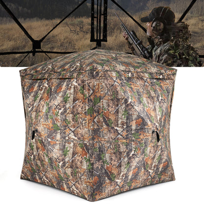 270° See Through Hunting Blind Tent with Silent Magnetic Door, Camouflage Tents at Gallery Canada