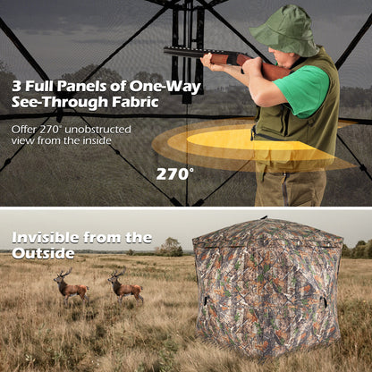 270° See Through Hunting Blind Tent with Silent Magnetic Door, Camouflage Tents at Gallery Canada